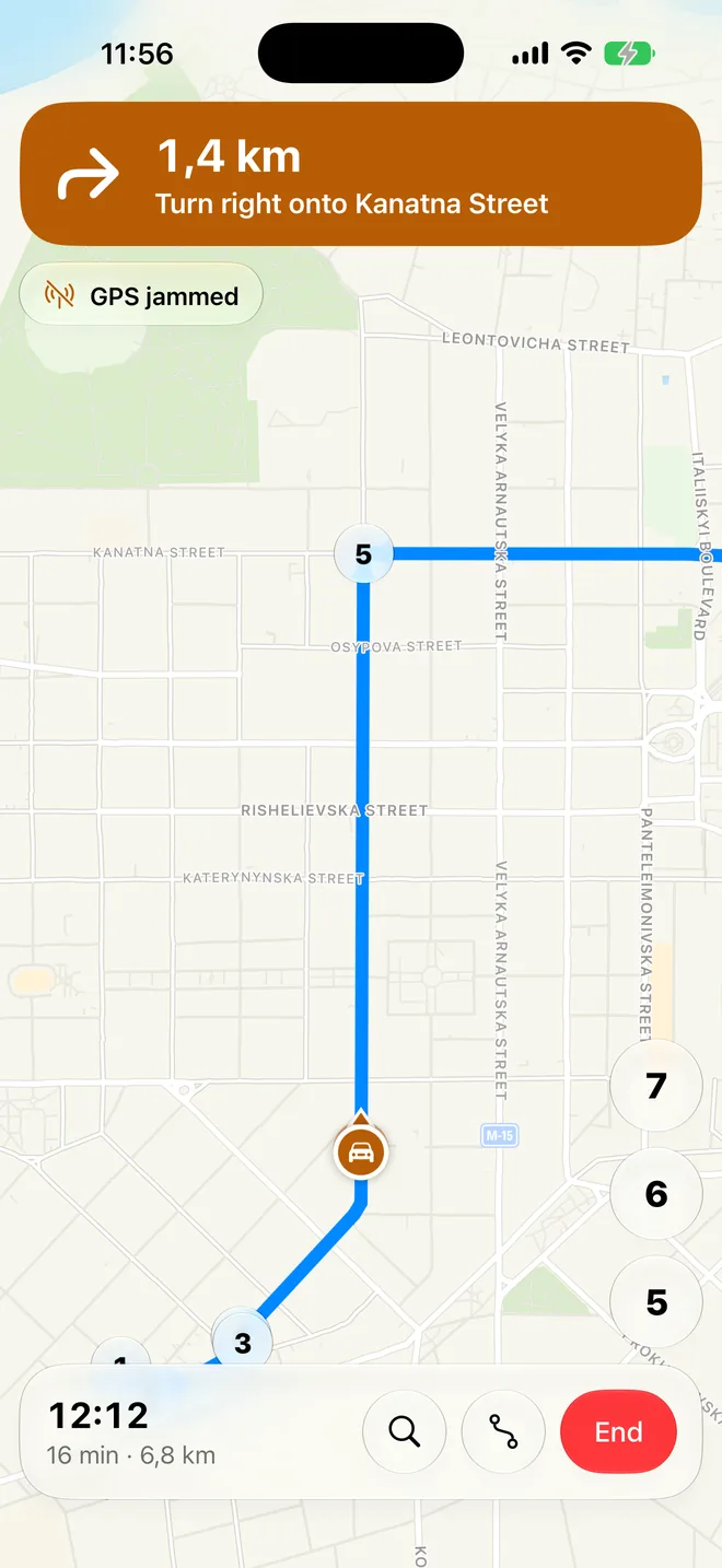 GPS jammed: guided on the motion sensors