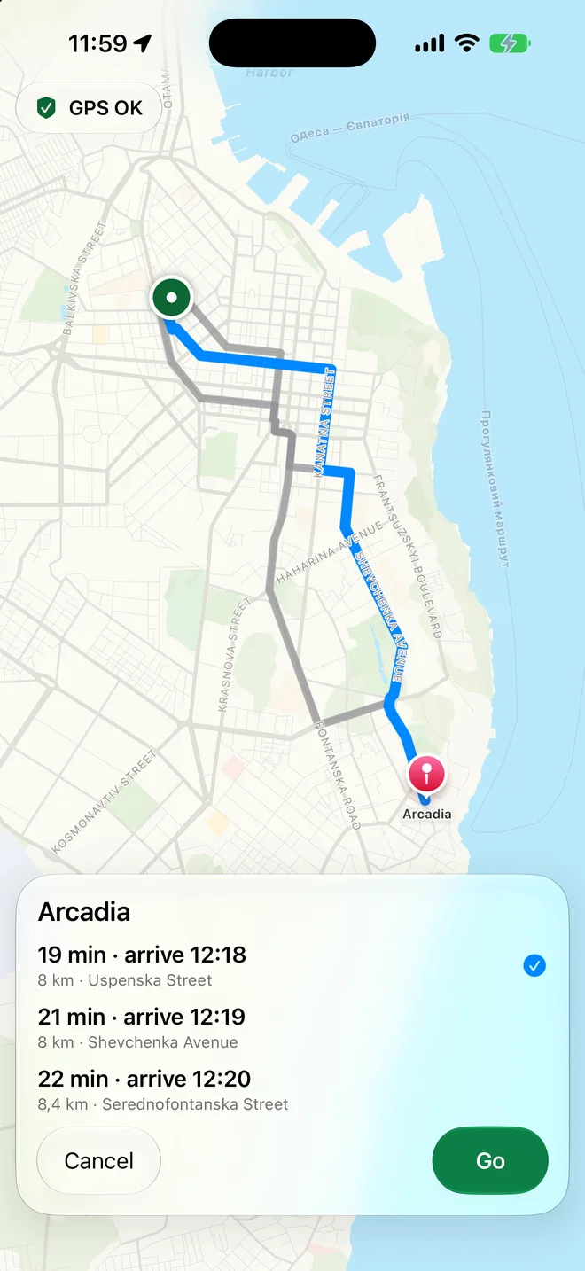 Route preview